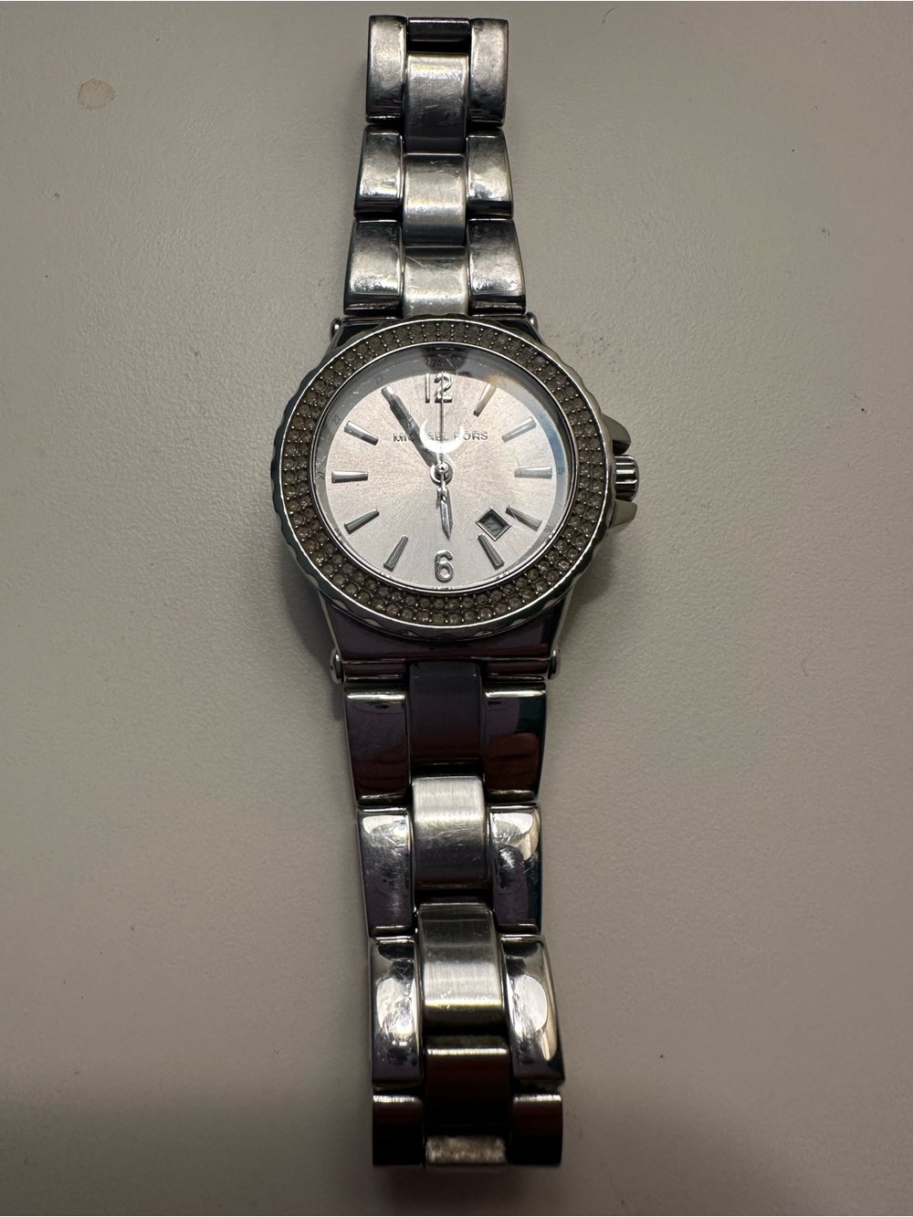 Michael Kors Lennox MK6111 Silver-Tone Crystal Bezel Women's Watch